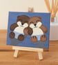Mini Otter Painting - original art of cute otters sleeping, gift for best friend