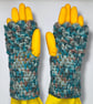 Crocheted Fingerless Dragon Scale Gloves - Image 5