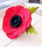 Handmade Felt Poppy Brooch: Floral Coat Pin - Image 7