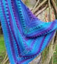 Handmade Crochet Ombre Shawl, Wool Blend - Image 7