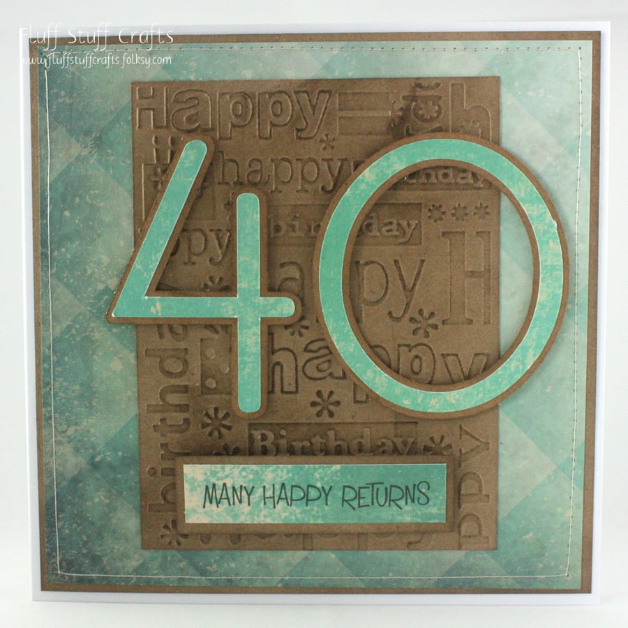 Handmade 40th Birthday card