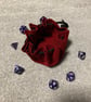 Red Suede Dice Bag - Drawstring Pouch - FREE SHIPPING - Image 4