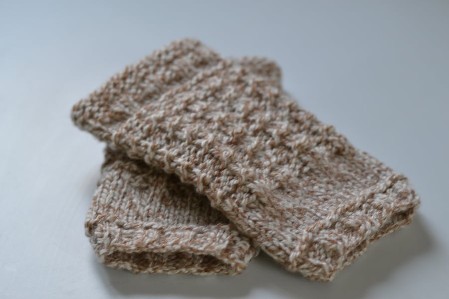 Womens Aran Knitted Fingerless Gloves