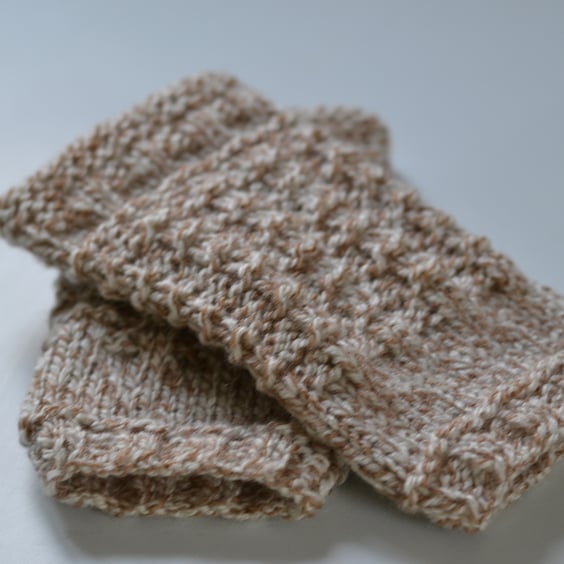 Womens Aran Knitted Fingerless Gloves