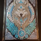Diamond Art Note Book Wolf (front facing) A5 