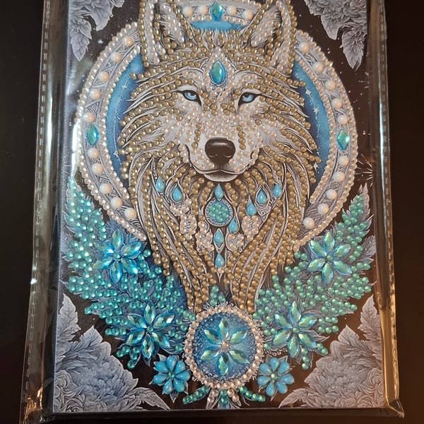 Diamond Art Note Book Wolf (front facing) A5 