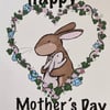 Bunny rabbit Mother’s Day card 