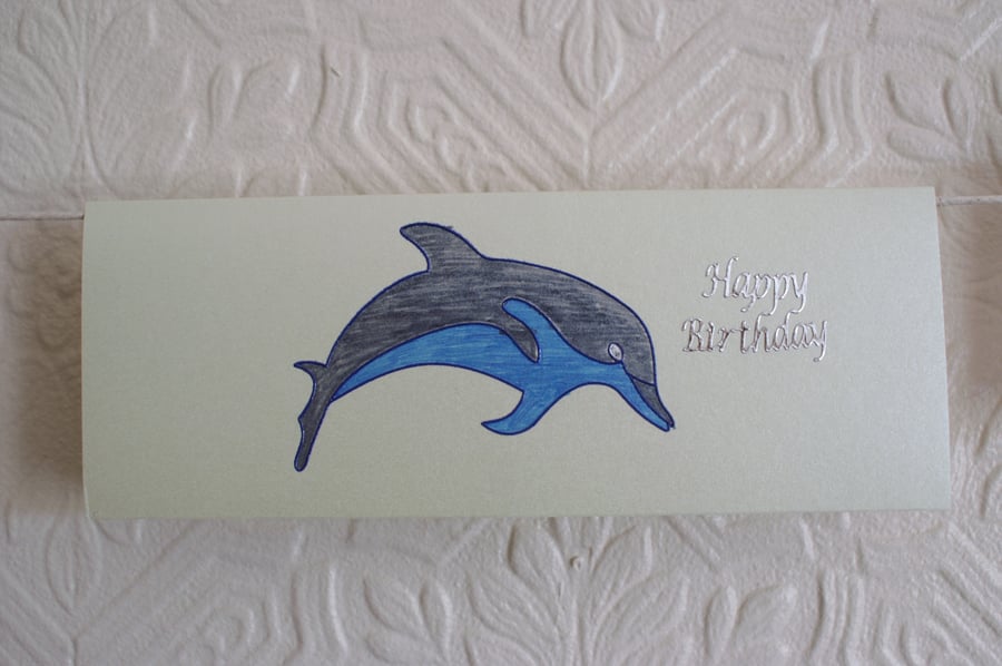 Green Dolphin Birthday Card