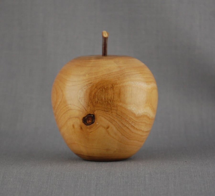 Apple in Cherry Wood