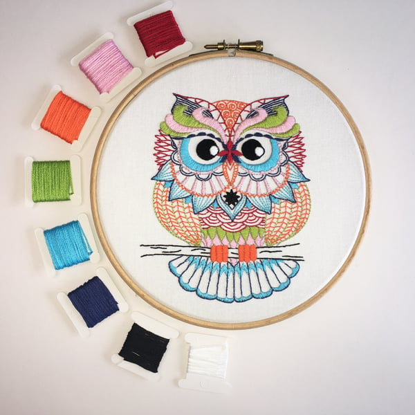 Embroidery Kit - Owl Embroidery Kit, Hand Embroidery