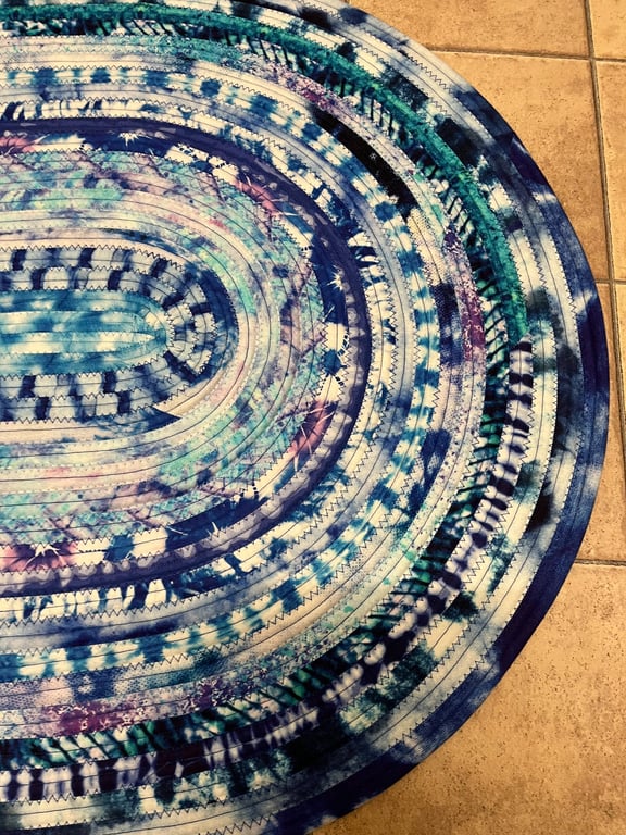 Hand Made Jelly Roll Rug - Tie-Dye Fabric