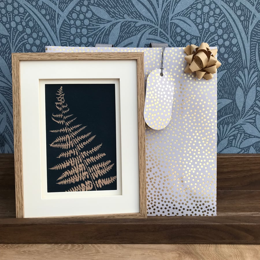 Original Art, Bracken, Tea-Toned Cyanotype Photogram