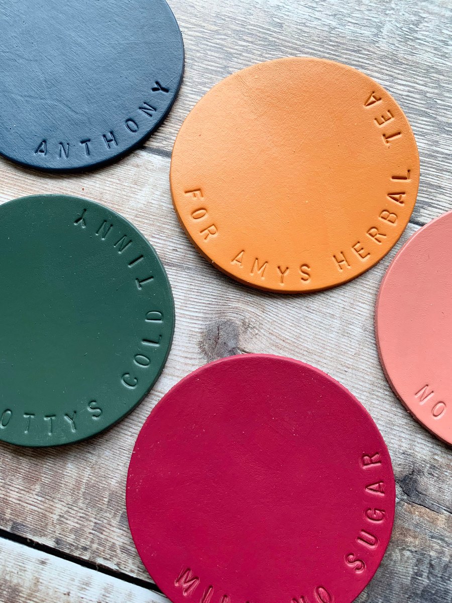 Hand Stamped Leather Coasters - Gifts for the home, new home gifts, mothers day 