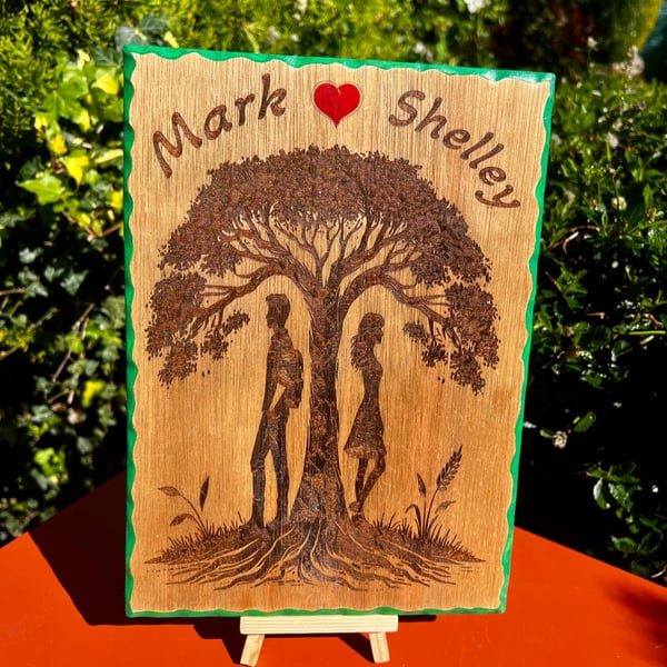 Romantic wooden plaque 