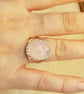 Rose Quartz adjustable ring. 925 sterling silver crown edge. January Birthstone. - Image 2