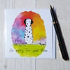Dalmatian sympathy card. Pet loss card. Dog loss card