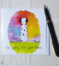 Dalmatian sympathy card. Pet loss card. Dog loss card
