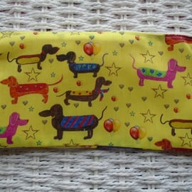 Sausage Dog Pencil Case or Small Make Up Bag.