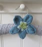 Coat hanger Clothes hanger - silver with teal poppy flower - Image 5