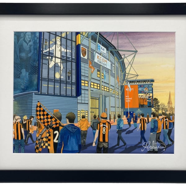 Hull. Framed & Unframed Art Print, City Football Club AFC, retro Stadium Gift