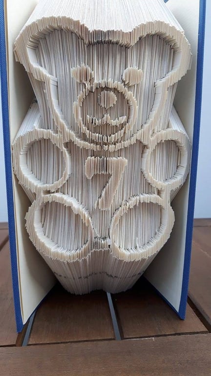 Alphabear Number 7 CUT & FOLD Book Folding Pattern - EMAILED PDF PATTERN