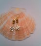 Gold Plated Hammered Star Earrings with Gold Crystal Rondelles, Gift for Her - Image 5