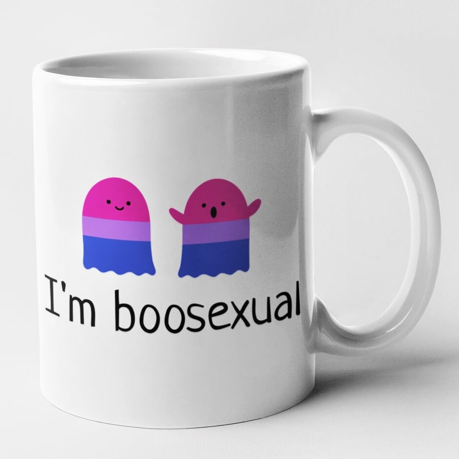 I'm Boosexual Funny Bisexual Mug Queer Gay Gift LGBTQ Pride Flag Theme 