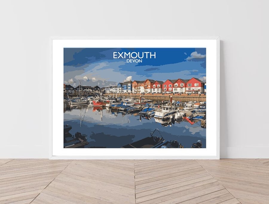 Exmouth, Devon Art Print Travel Poster Railway Poster Salty Seas Original Print 