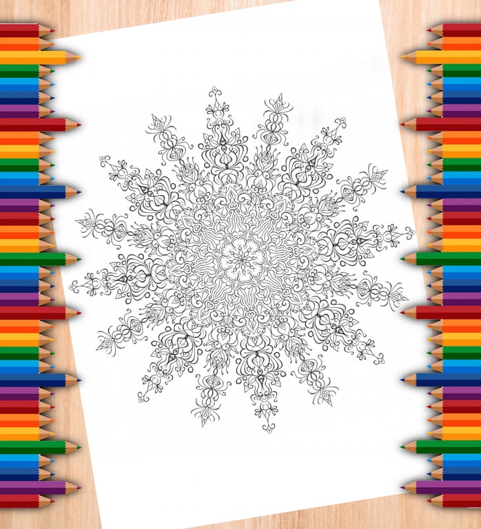 Digital Colouring Pack - Snowflakes