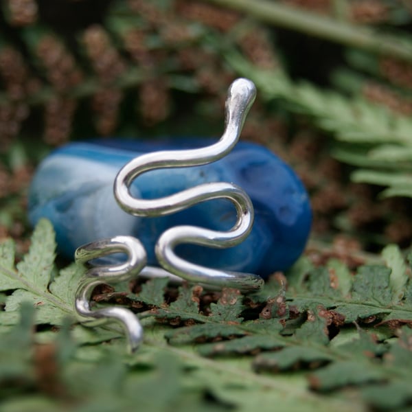 Handmade Sterling Silver Snake Ring - One of a Kind