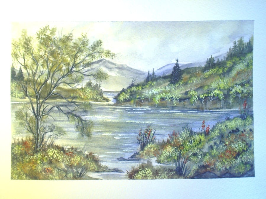 Art painting  original Acrylic A4 landscape painting ref 153