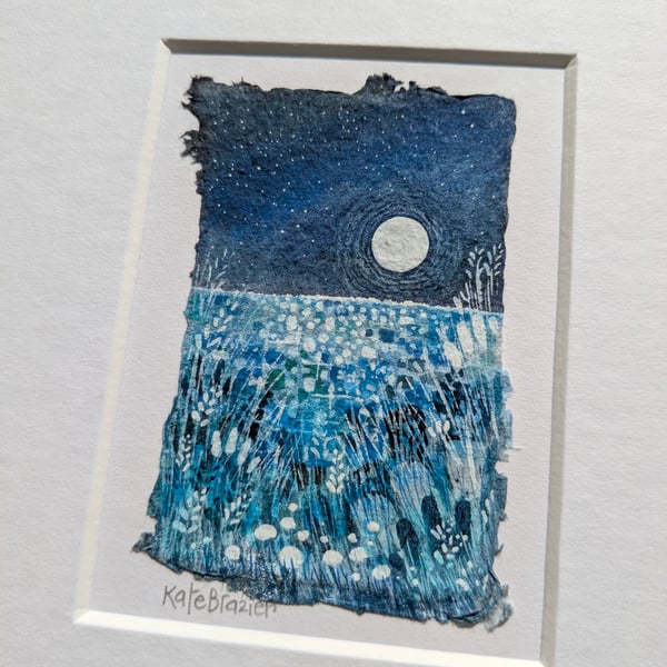 On Calmer Waters - Original miniature. A5 Mounted