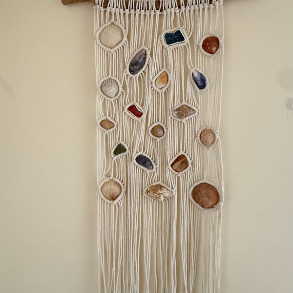 Seashell Summer Coastal Macrame Wall Hanging inc Free UK delivery
