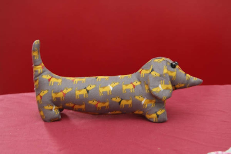 Dachshund Sausage Dog Grey Fabric Friend