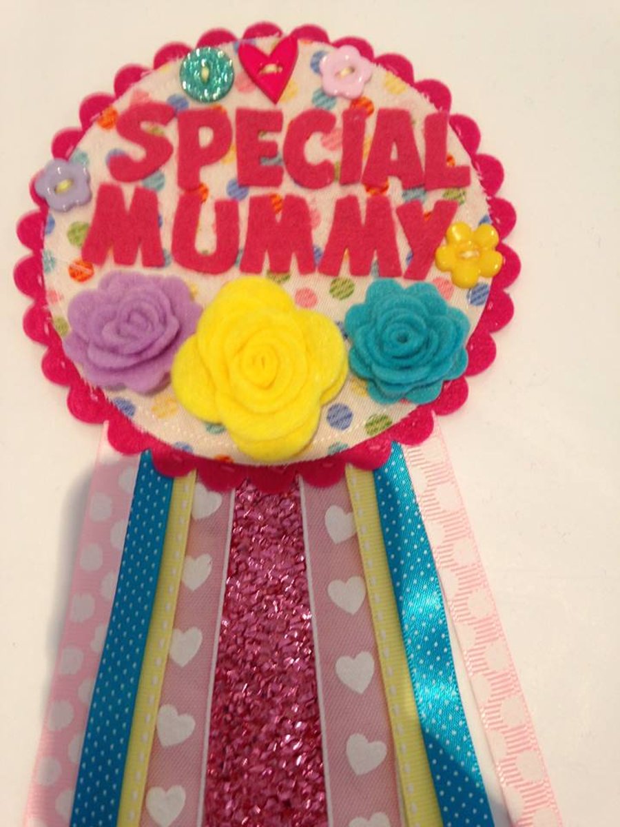 Special Mum badge-Rosette Personalised - best Mum