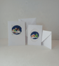 Set of 2 Cross Stitch Christmas Cards, Snowman and Winter Scene