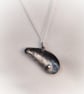 Sterling silver blue mussel shell pendant - Image 4