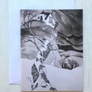 "Winter Storm" Blank Greeting Card - Original Artwork - Pen and Ink