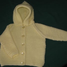 Hand knitted baby hoody   chest 24  61cm