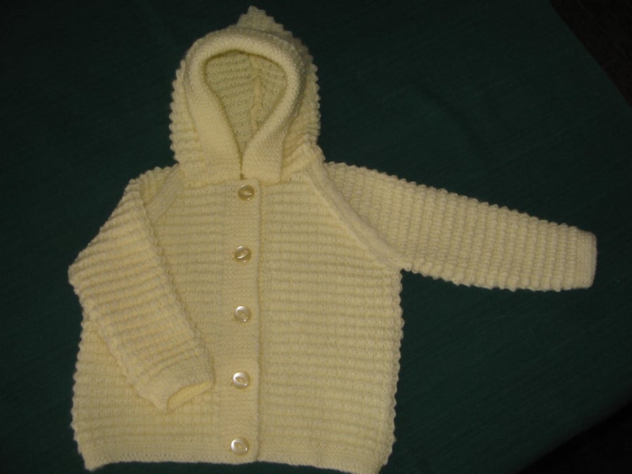 Hand knitted baby hoody   chest 24  61cm
