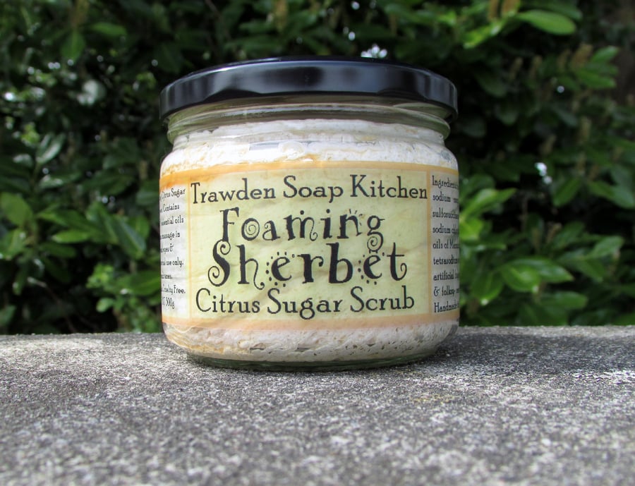 Foaming Sherbet Citrus Brown Scrub with Citrus  Mandarin and Lime Essential oils