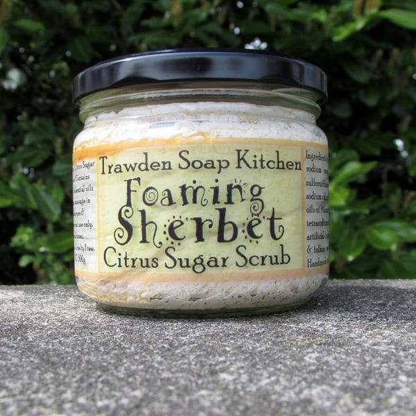 Foaming Sherbet Citrus Brown Scrub with Citrus  Mandarin and Lime Essential oils