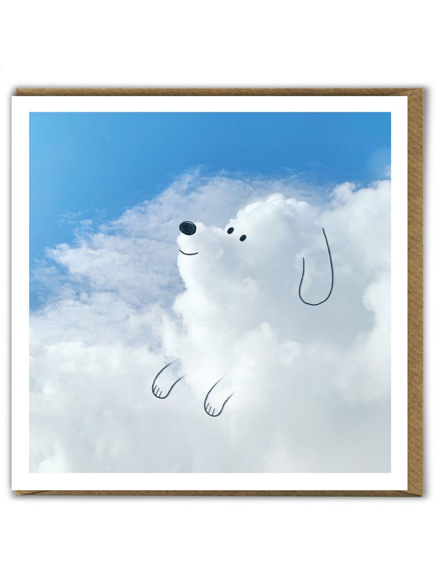 Cute Birthday Card, Animals In Clouds - Dog (CLOUD002)