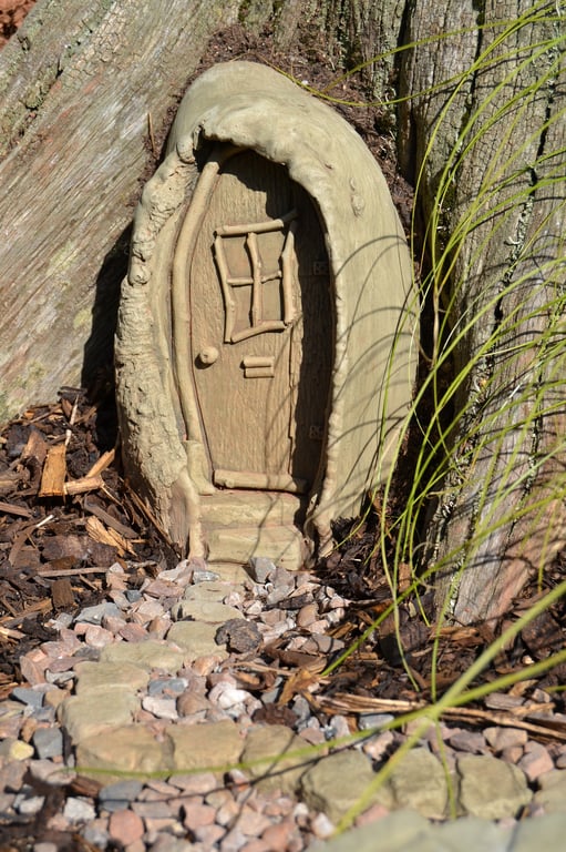 Fairy Door with Pixie Boots Stone Garden Ornament