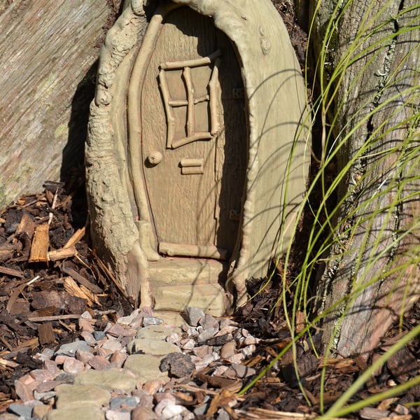 Fairy Door with Pixie Boots Stone Garden Ornament