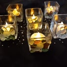 Seaglass candle holders