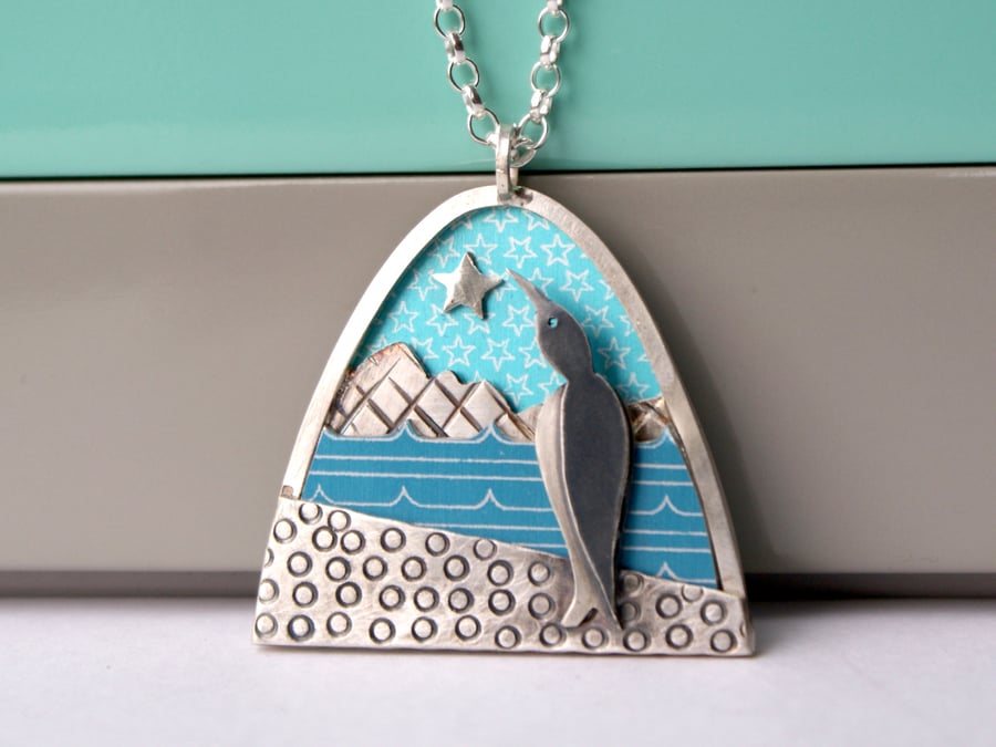Ice penguin necklace