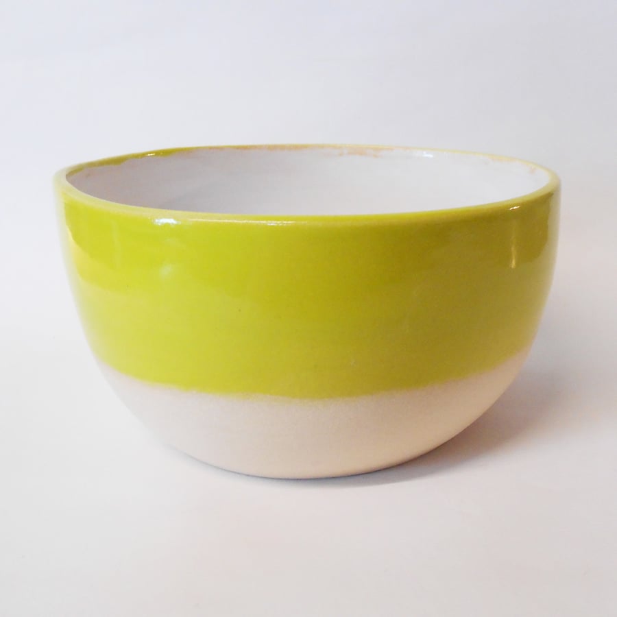 Bowl Gorgeous Chartreuse Ceramic Planter.