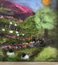 Needle felted landscape picture with sheep  - Image 2