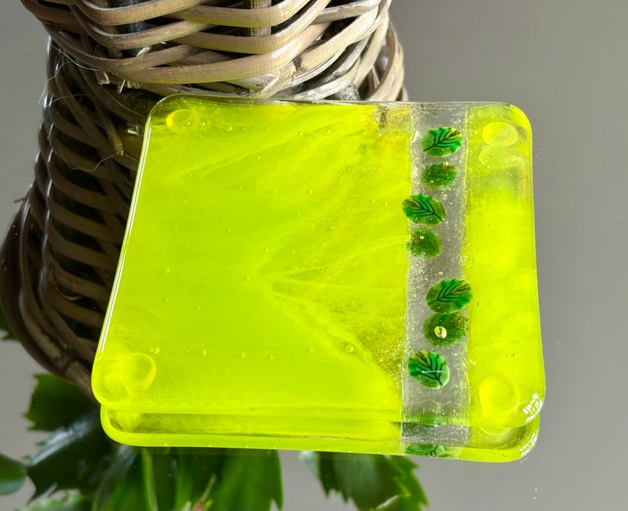 Handmade fused glass coasters 